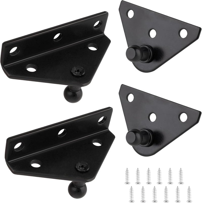 Ojtrtdr 10mm Ball Stud Bracket, Gas strut mounting Brackets,Ball Stud Mounting Brackets for Lift Supports Shocks Spring Prop, Gas strut Mount, Lifting Bracket, Set of 4, Black - Image 1